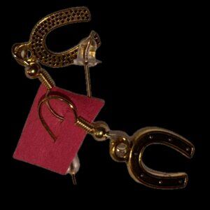 Neiman Marcus Gold FILLED 10k (plated)NWOT Horseshoe Earrings